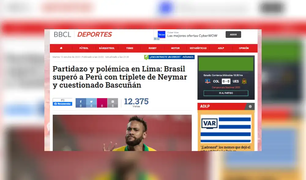 Medios coincidieron en calificar de polémico el arbitraje. Foto: AFP/Capturas Medios coincidieron en calificar de polémico el arbitraje. Foto: AFP/Capturas