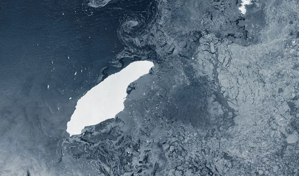 Iceberg A68 captado por la Agencia Espacial Europea en julio de 2020. Foto: ESA