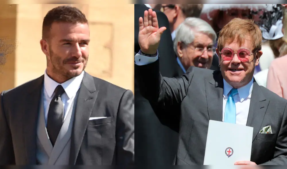 YouTube: El efusivo beso entre David Beckham y Elton John en la Boda Real [VIDEO]