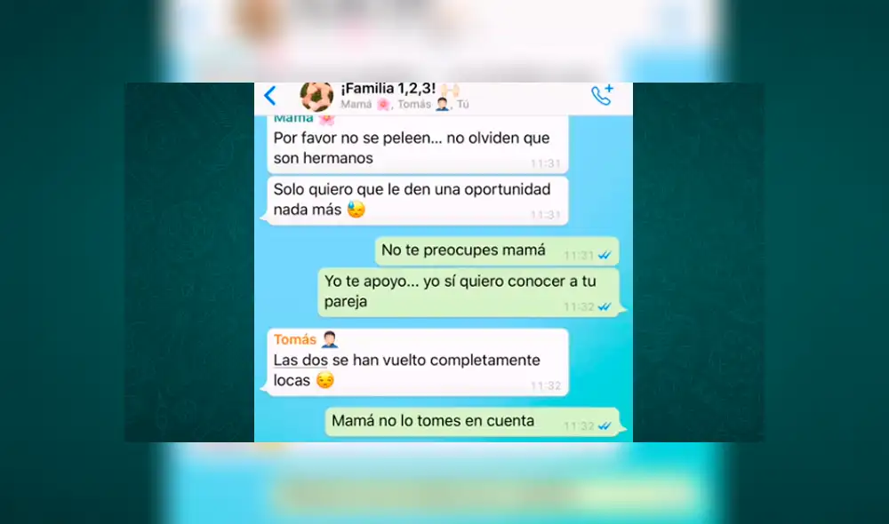 WhatsApp: Su madre le presenta a su novio menor que ella y resultó ser su ex pareja [VIDEO]