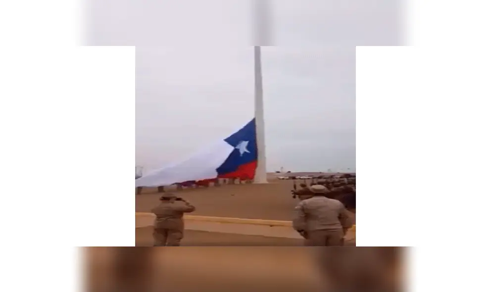 Soldados chilenos intentan izar bandera en Arica y el viento les juega una mala pasada [VIDEO]
