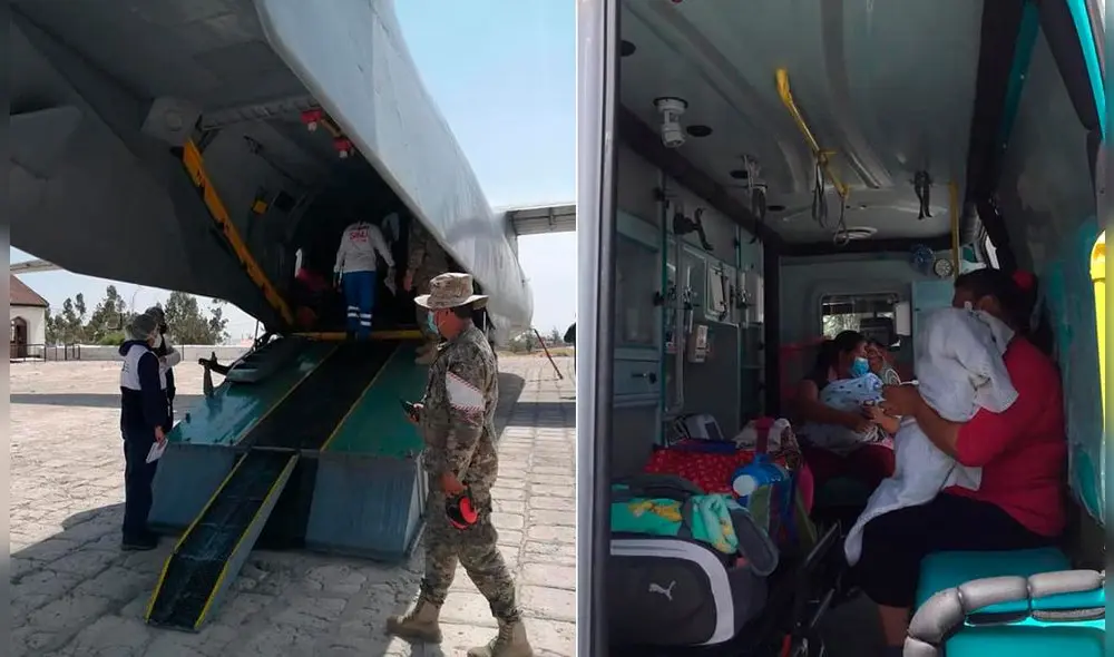 Menores de edad y sus madres fueron trasladados en avión hasta Lima. Foto: Hospital Honorio Delgado. Menores de edad y sus madres fueron trasladados en avión hasta Lima. Foto: Hospital Honorio Delgado.