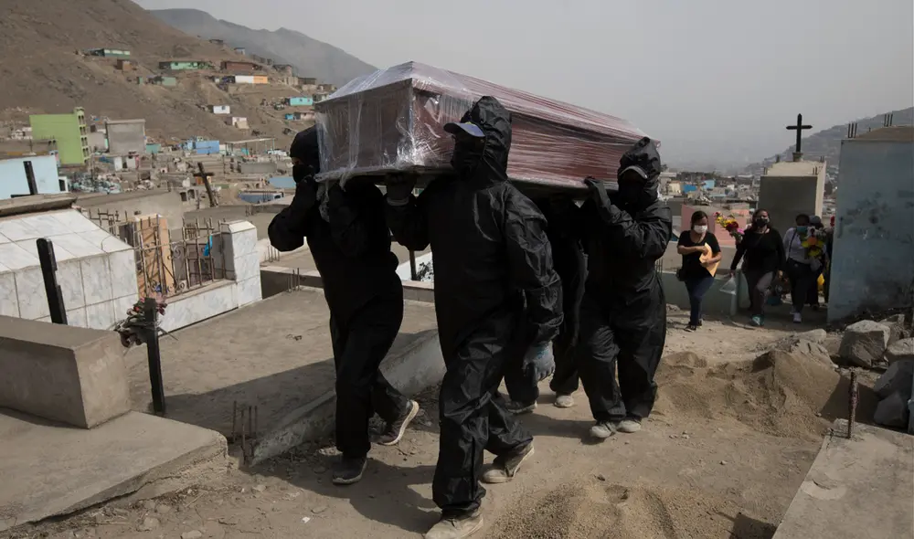 Perú sigue siendo el país con la tasa de letalidad más alta del mundo. En la imagen, familia participa del entierro de su pariente fallecido por COVID-19 en el cementerio Belaúnde, en Comas. Foto: Jorge Cerdán / La República. Perú sigue siendo el país con la tasa de letalidad más alta del mundo. En la imagen, familia participa del entierro de su pariente fallecido por COVID-19 en el cementerio Belaúnde, en Comas. Foto: Jorge Cerdán / La República.