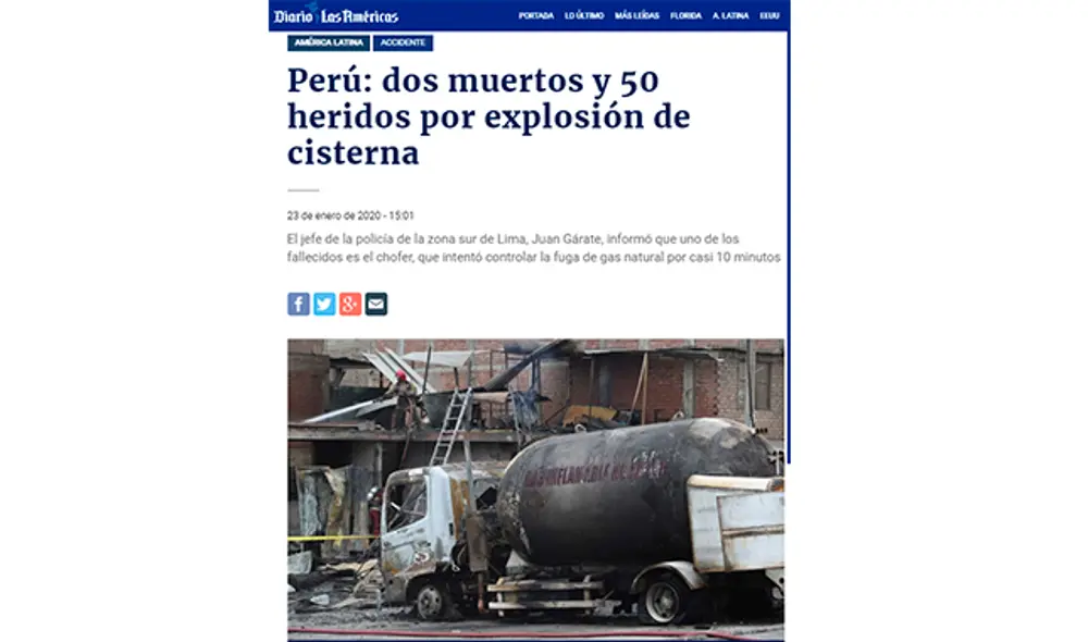 Así informó la prensa internacional sobre el incendio en Villa El Salvador
