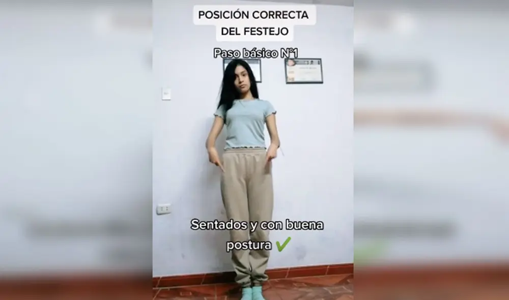 Desliza para ver más imágenes de este sencillo tutorial para que puedas aprender a bailar festejo de la manera correcta. Foto: captura de TikTok Desliza para ver más imágenes de este sencillo tutorial para que puedas aprender a bailar festejo de la manera correcta. Foto: captura de TikTok