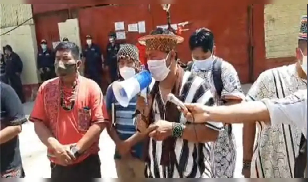 Los manifestantes pidieron apoyo al sistema de salud tradicional y medicinal del pueblo shipibo.