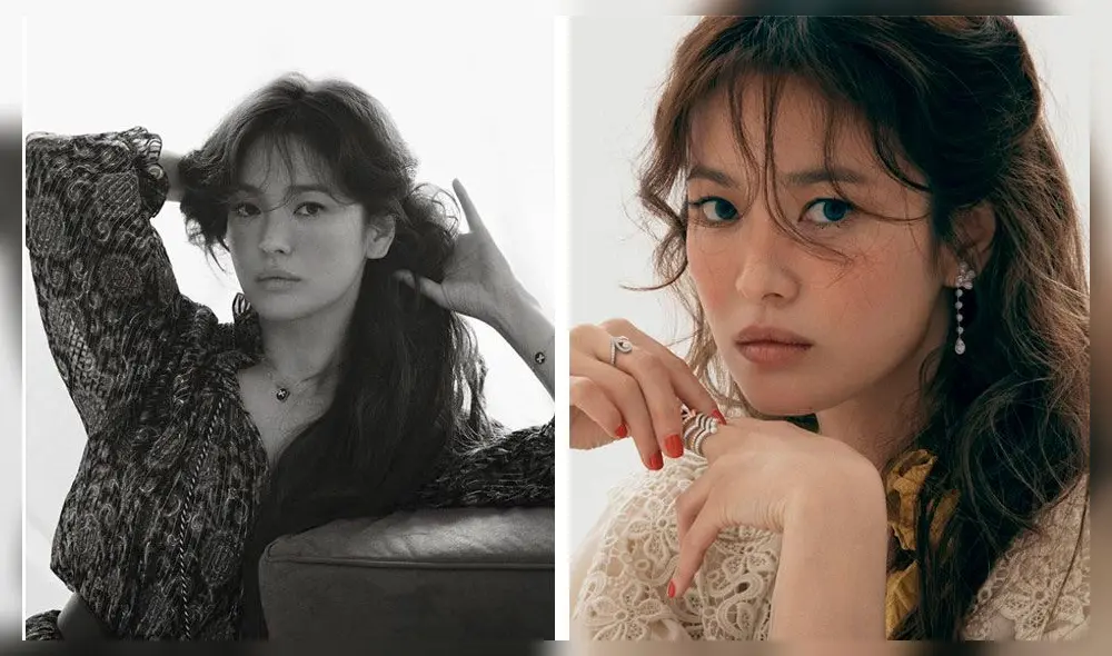 Song Hye Kyo vestida de Celine y Louis Vuitton  para la edición de mayo 2020 de ELLE Signapore.