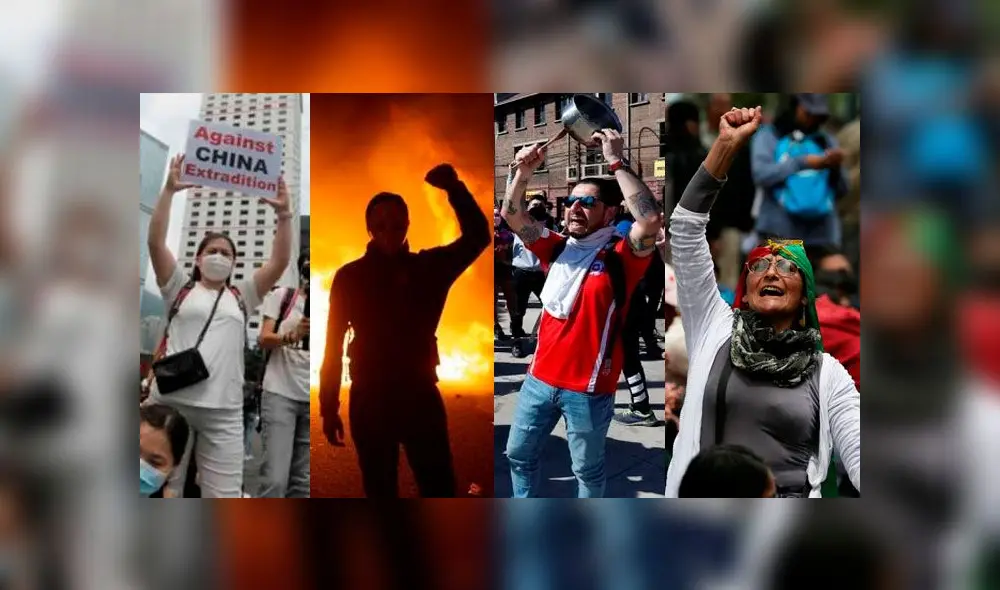 Desde España hasta Bolivia y Chile: ¿Cuál es el origen de la protestas en cada país?. Foto: composición difusión