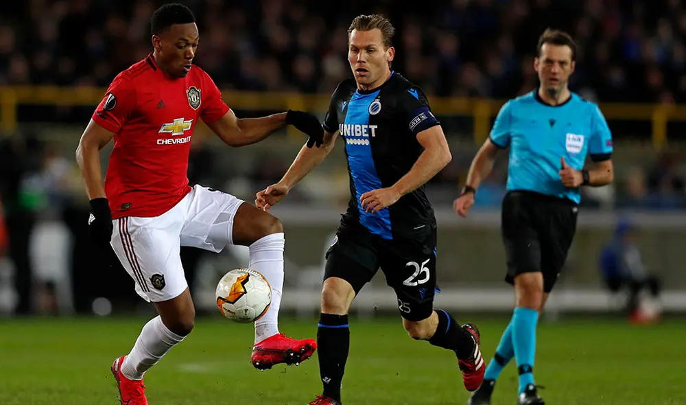 Manchester United vs Brujas EN VIVO: Anthony Martial marcó para los Red Devils en Bélgica. Foto: AFP.
