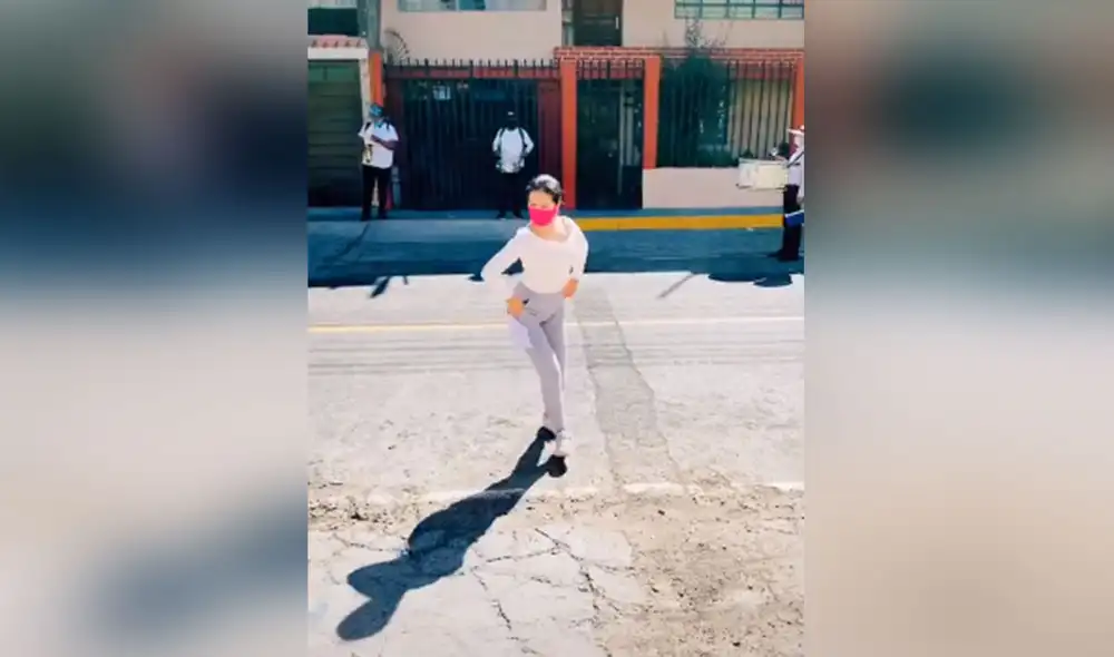 Desliza las imágenes para ver más detalles sobre esta joven que deleitó al ritmo de una marinera norteña en plena calle. (Foto: captura / TikTok)