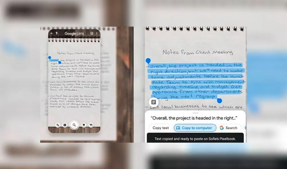 Puedes copiar el texto desde tu teléfono y luego enviarlo a una PC. (Fotos: La Zeta) Puedes copiar el texto desde tu teléfono y luego enviarlo a una PC. (Fotos: La Zeta)