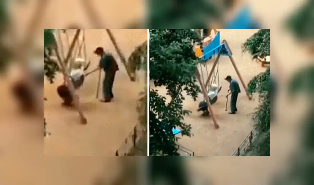 Facebook viral: Anciano columpia a su pareja, se cansa y usa truco para no perder romántico momento [VIDEO]