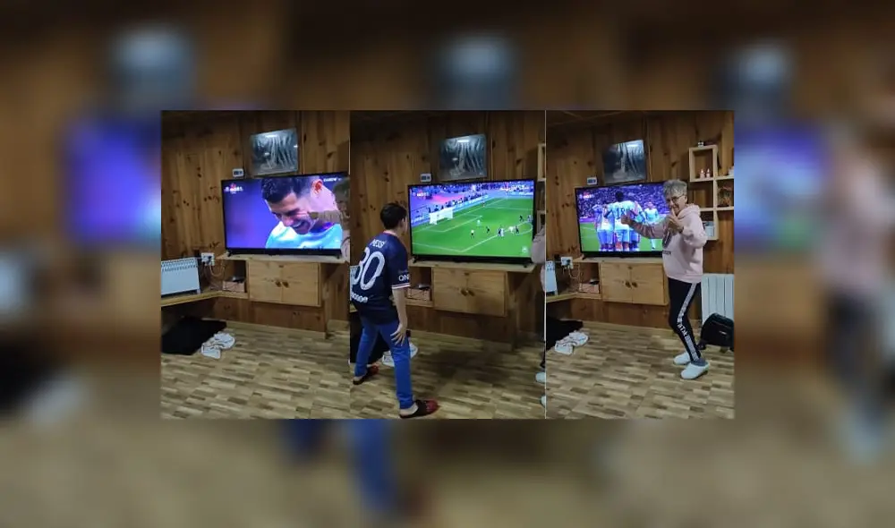 La abuelita lucia feliz al ver que Cristiano Ronaldo marcaba un gol. Foto: composición LR / Captura Facebook / @LayonGo