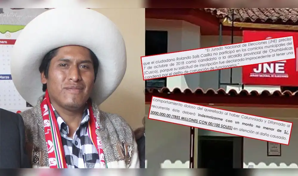 Cusco: excandidato exige millonaria indemnización al JNE Cusco: excandidato exige millonaria indemnización al JNE