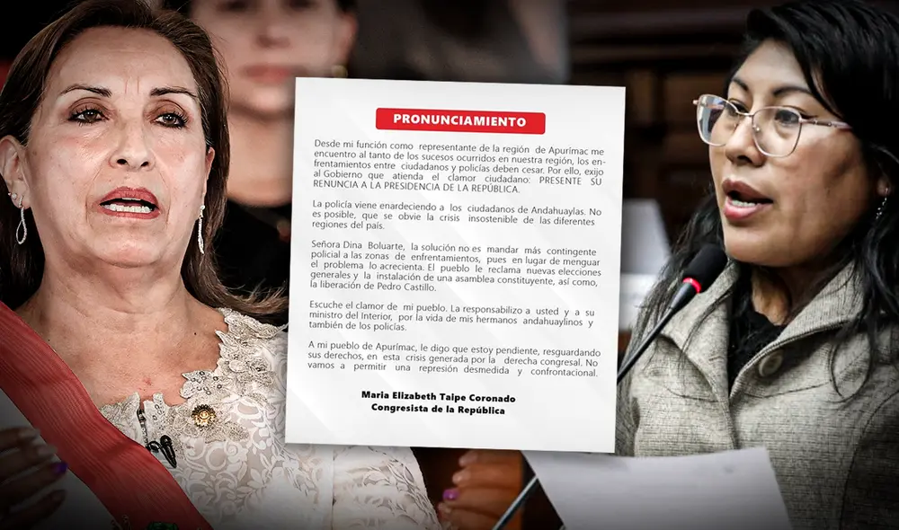 La congresista perulibrista le envió un oficio a la presidenta Dina Boluarte respecto a las protestas. Foto: composición Jazmín Ceras/ La República La congresista perulibrista le envió un oficio a la presidenta Dina Boluarte respecto a las protestas. Foto: composición Jazmín Ceras/ La República