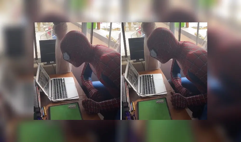 El maestro utilizó este divertido disfraz para sorprender a sus alumnos durante las clases. Foto: Facebook