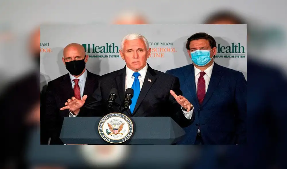 El vicepresidente de Estados Unidos, Mike Pence, habla en conferencia de prensa después de la mesa redonda con líderes universitarios e investigadores sobre el progreso de la vacuna de Moderna. Foto: EFE El vicepresidente de Estados Unidos, Mike Pence, habla en conferencia de prensa después de la mesa redonda con líderes universitarios e investigadores sobre el progreso de la vacuna de Moderna. Foto: EFE