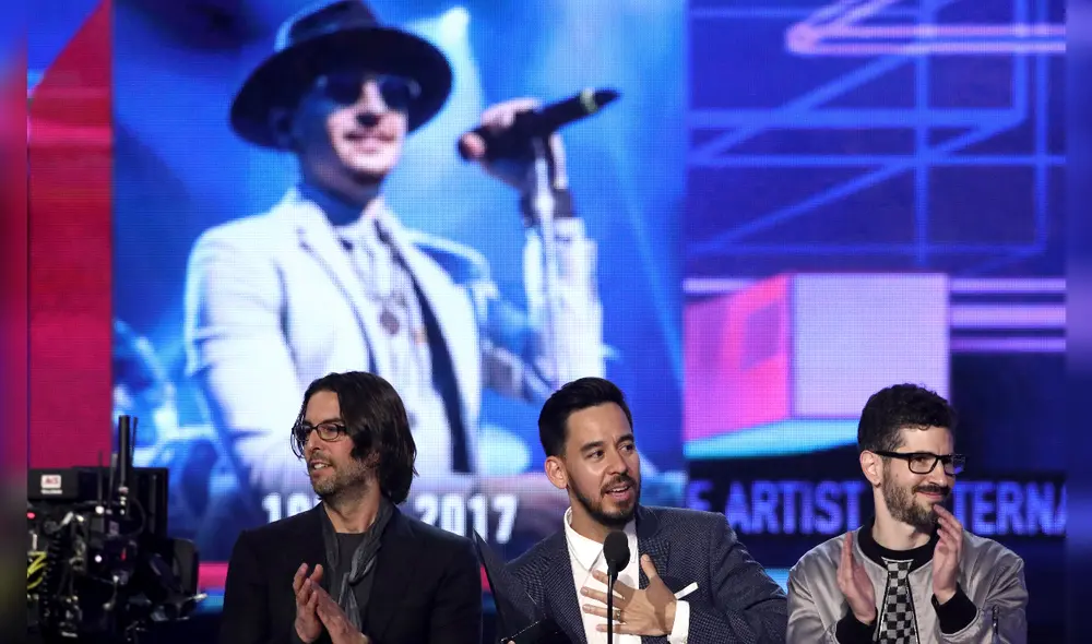 Los integrantes de Linkin Park rindieron homenaje a Chester Bennington en noviembre de 2017 durante los AMA. (Foto: Matt Sayles)