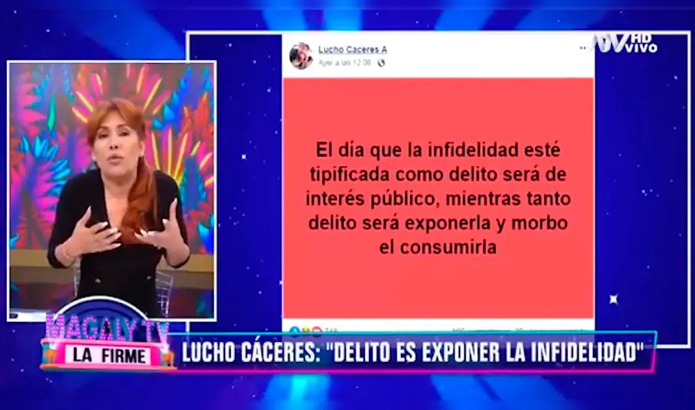 Magaly Medina arremete contra Lucho Cáceres por criticar ampay a famosos Magaly Medina arremete contra Lucho Cáceres por criticar ampay a famosos