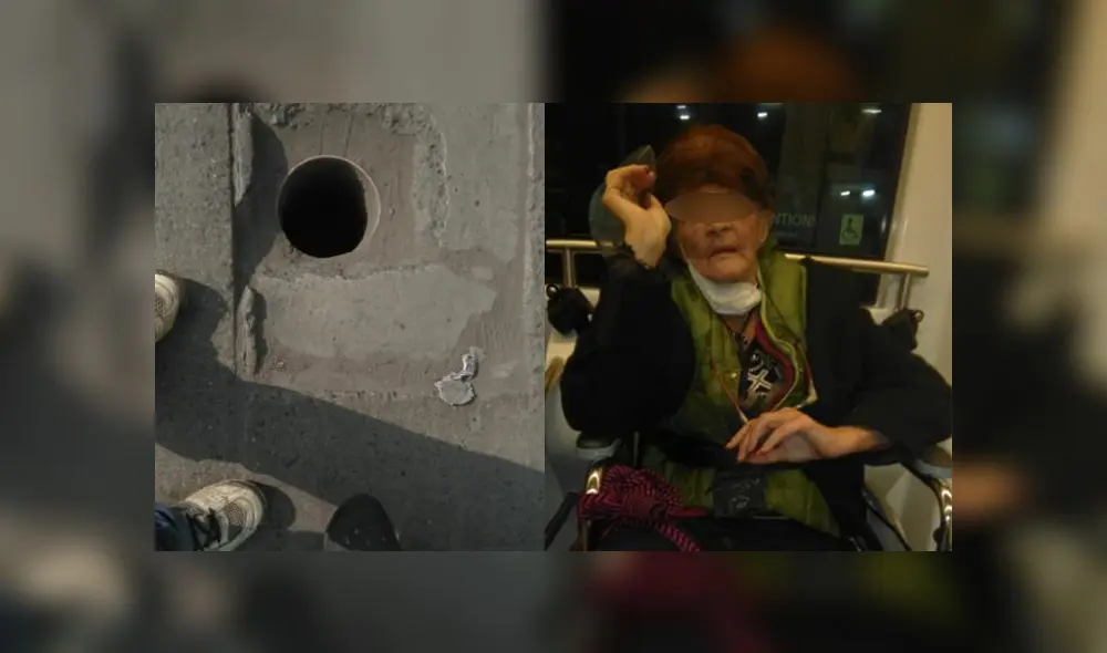 Pareja de la mujer presume que el hueco se originó luego que robaran la tapa de un buzón. (Foto: WhatsApp RTV) Pareja de la mujer presume que el hueco se originó luego que robaran la tapa de un buzón. (Foto: WhatsApp RTV)