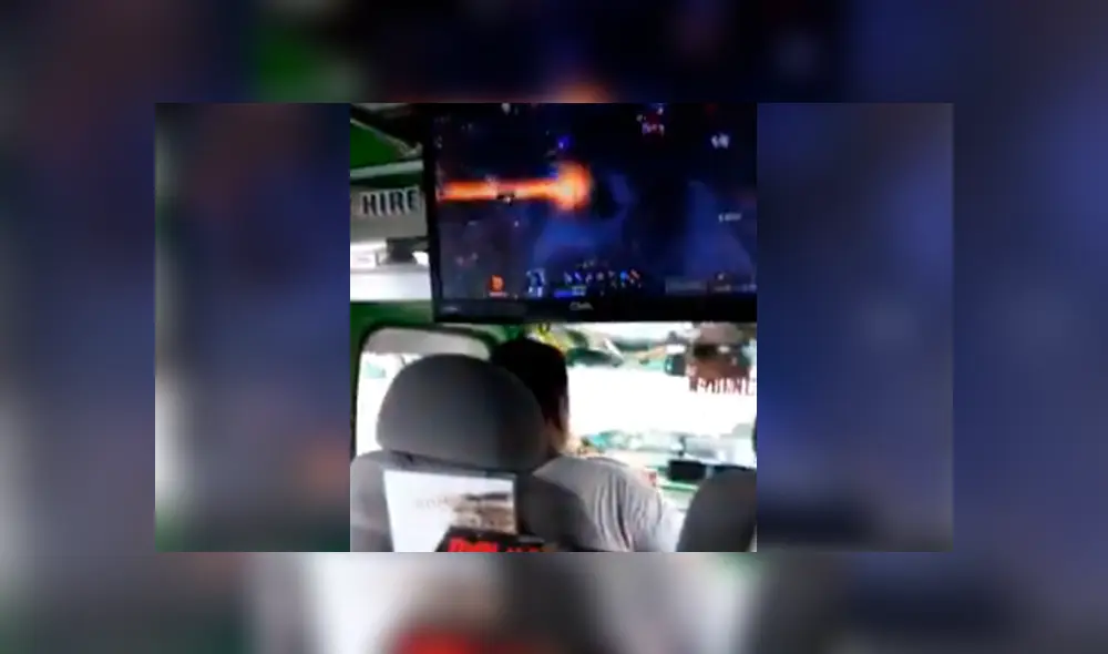 Facebook: cobrador instala un monitor de PC en su combi para aprender a jugar Dota 2