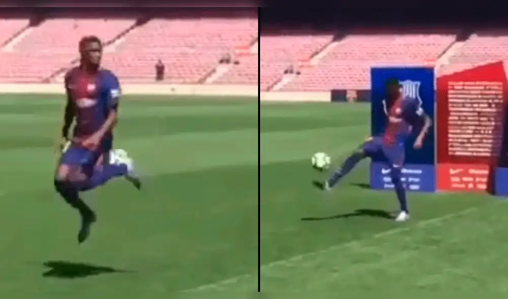 YouTube: ¿Nervioso? Dembélé cometió estos bloopers en su presentación [VIDEO]