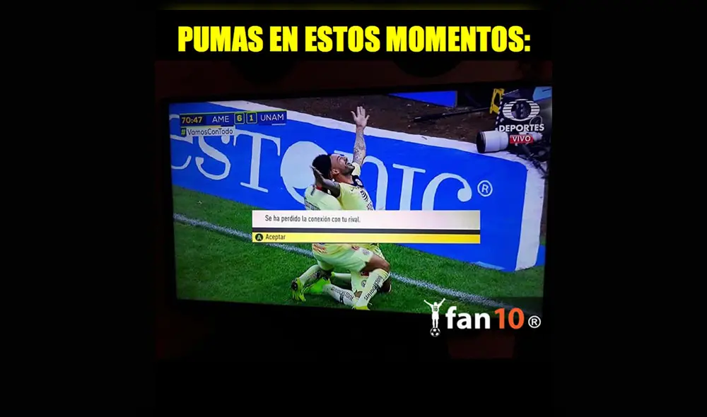 América venció 6-1 a Pumas y los memes no se hicieron esperar por el abultado resultado [FOTOS]