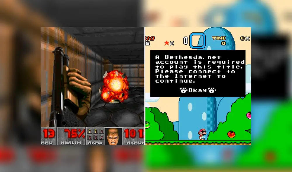 Bethesda hizo necesaria una conexión a internet para que sus usuarios disfruten los videojuegos de Doom clásicos, tres títulos de modalidad offline.