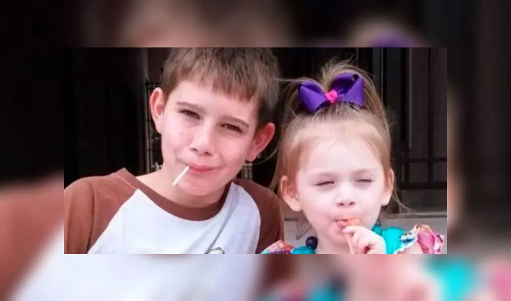 La niña (d) resultó ilesa gracias al auxilio de su hermano (d). Foto: GoFundme