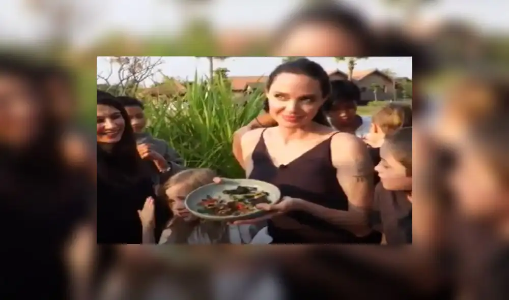 Angelina Jolie come insectos durante entrevista en Camboya | VIDEO Angelina Jolie come insectos durante entrevista en Camboya | VIDEO