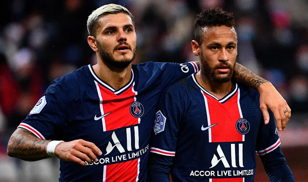 Neymar e Icardi sentenciaron la victoria del París Saint-Germain en la Ligue 1. Foto: AFP