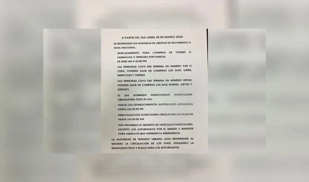 Esta y otras medidas falsas fueron descritas por una agente de la PNP en un video viral. Foto: Difusión. Esta y otras medidas falsas fueron descritas por una agente de la PNP en un video viral. Foto: Difusión.