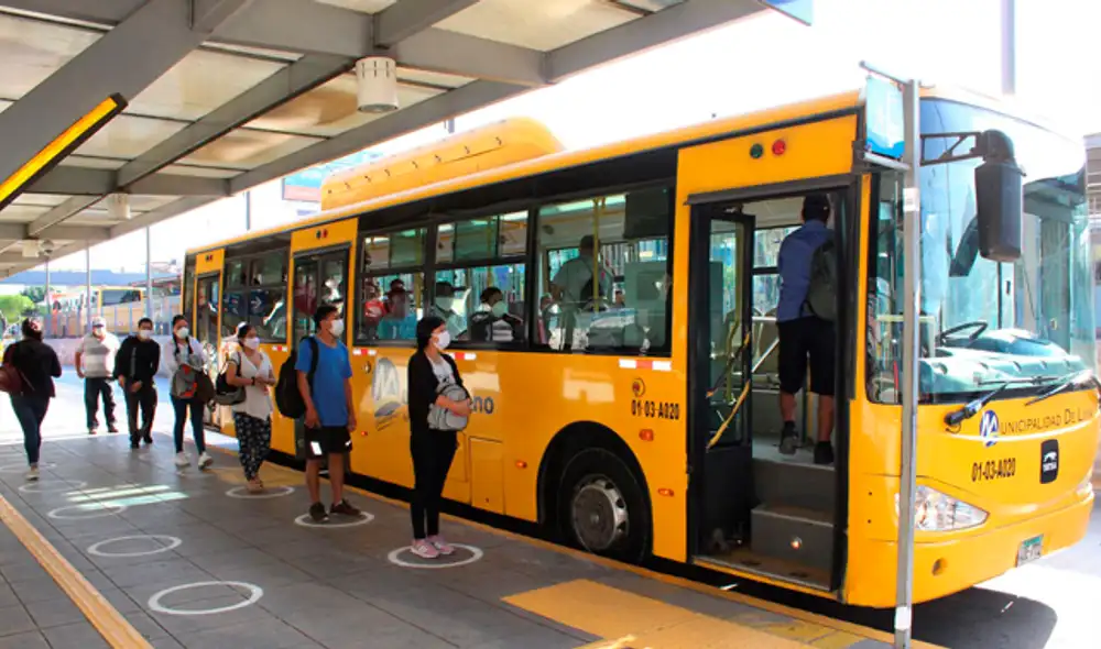 La distancia establecida por el Minsa es de un metro. Foto: ATU. La distancia establecida por el Minsa es de un metro. Foto: ATU.