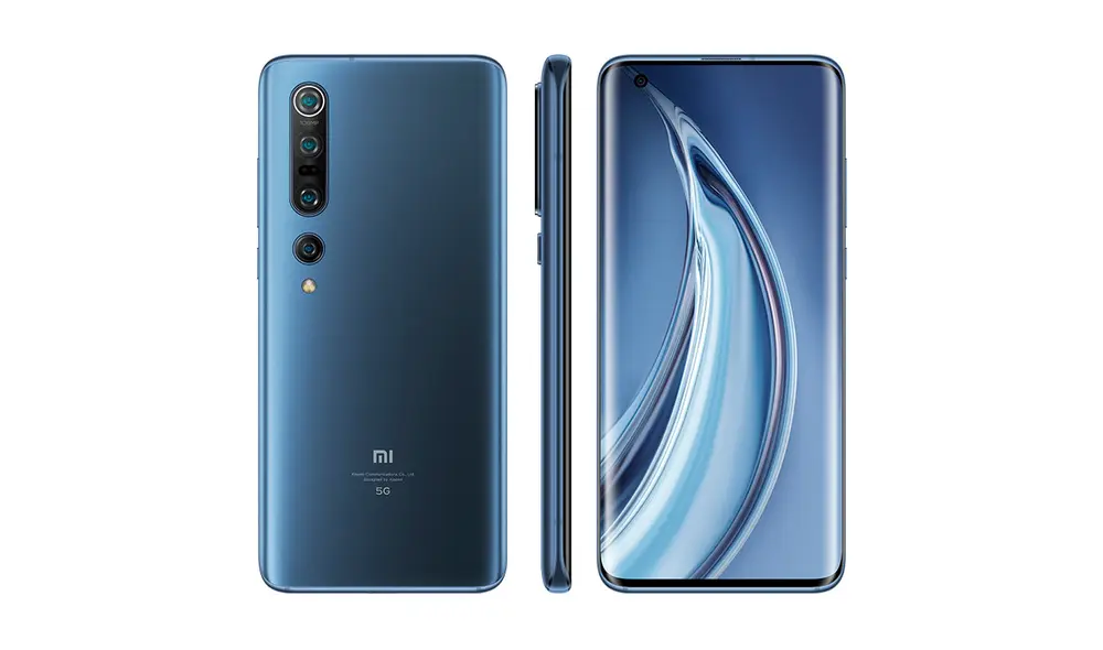 Diseño del nuevo Mi 10 Pro 5G en color azul.