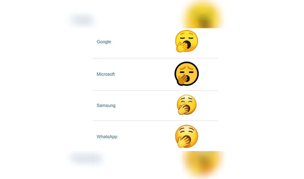 WhatsApp y el emoji de la cara bostezando.
