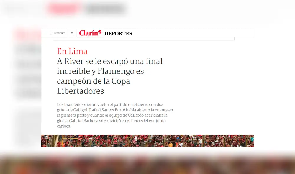 Flamengo se coronó campeón de la Libertadores por segunda vez en su historia. Foto: Clarín