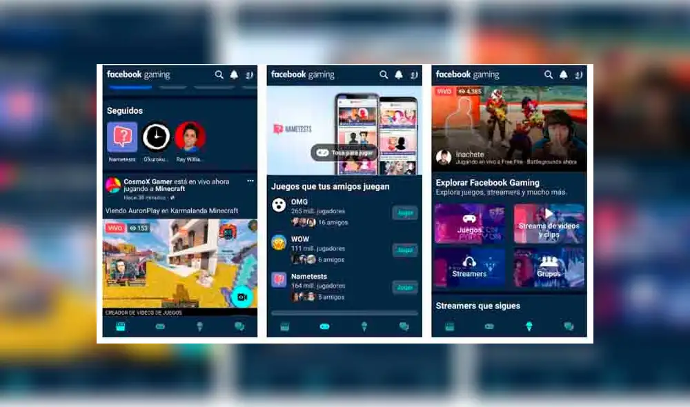Interfaz de Facebook Gaming. (Fotos: captura LR)