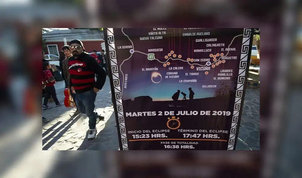 Chile vive con gran expectativa la llegada del eclipse solar total que se posará a partir de las 15:23 horas. Foto: AFP
