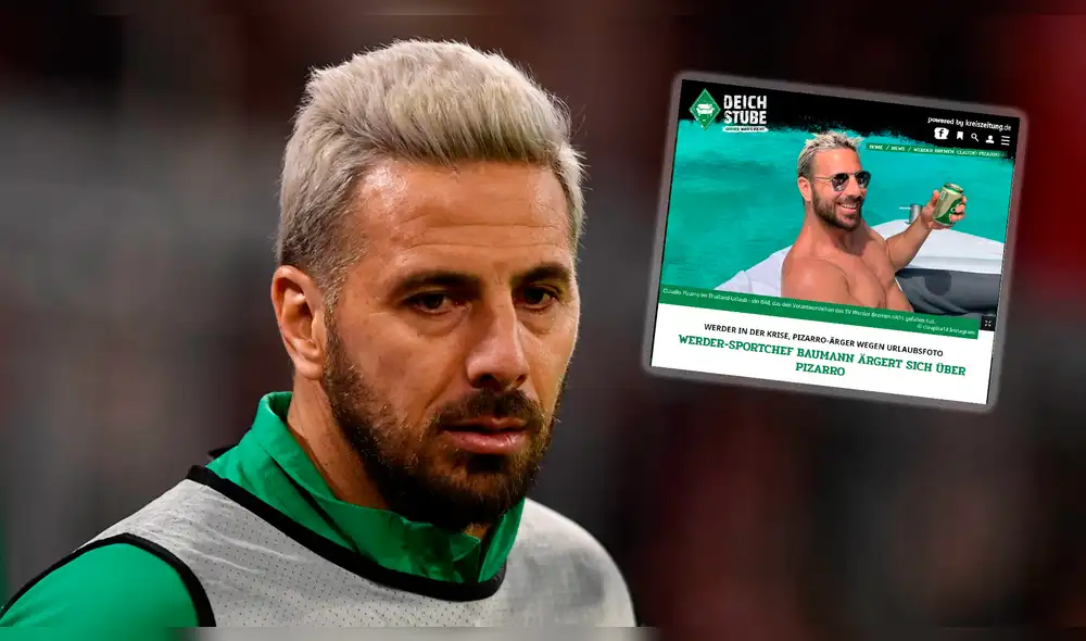 Claudio Pizarro: directivo del Werder Bremen criticó la actitud del peruano al posar con una cerveza cuando el equipo pelea el descenso.