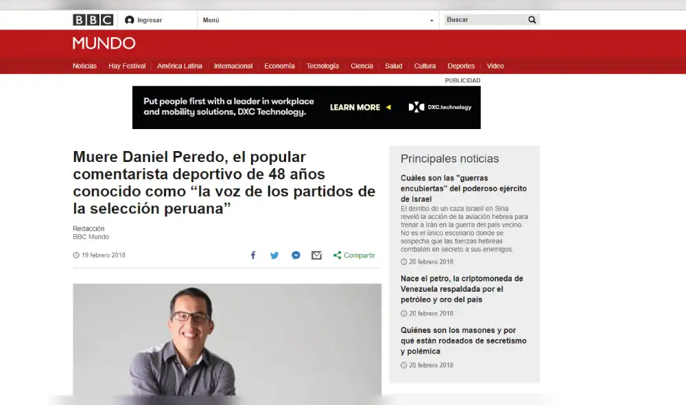 Daniel Peredo: Así informó la prensa internacional el fallecimiento del periodista