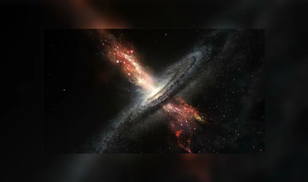 Los astrónomos vieron cómo los agujeros negros pasaron de la inactividad a un estado 'devorador'. Imagen: agujero negro alimentándose en el centro de una galaxia / referencial.