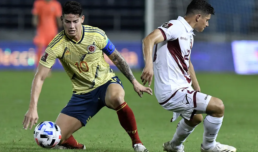 James Rodríguez fue el capitán de Colombia en el triunfo sobre Venezuela en Barranquilla. Foto: AFP