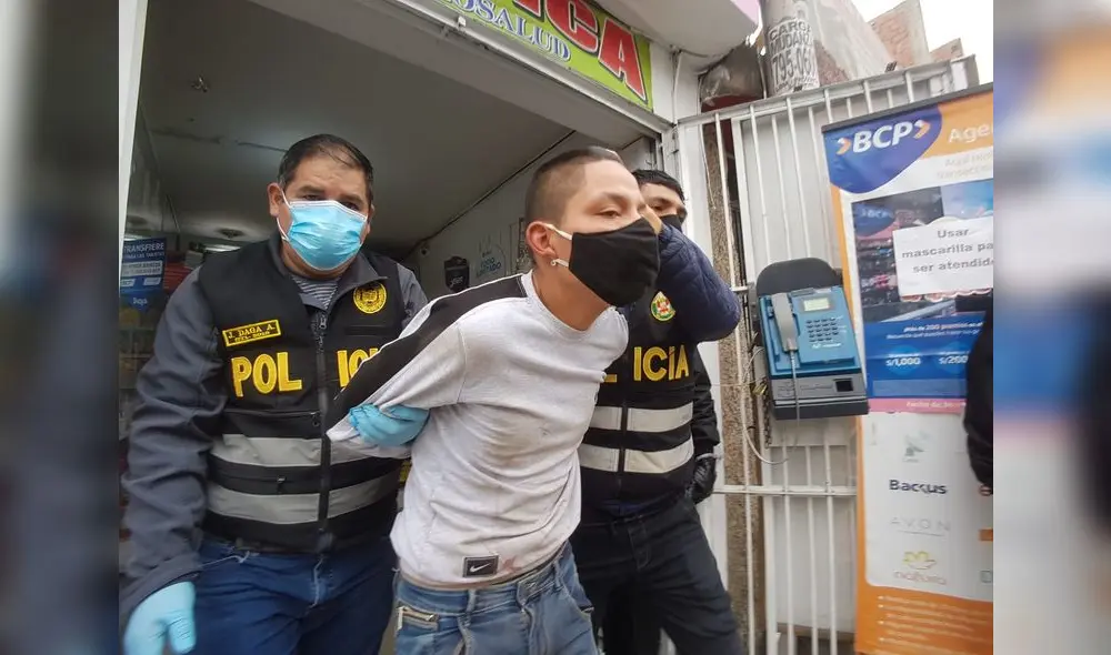Policías frustraron robo a botica de Fiori. Créditos: Grace Mora / URPI-GLR.