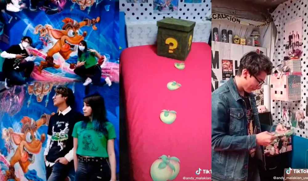 Desliza las imágenes para ver la increíble sorpresa que preparó una joven para su novio quien es fan de Crash Bandicoot. Foto: captura de TikTok/@andy_malakian