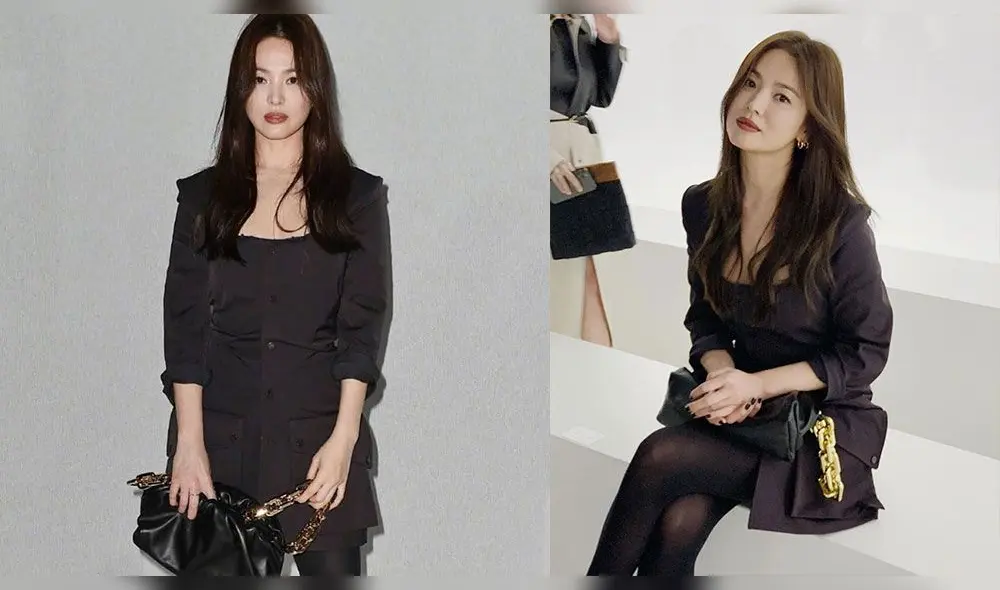 Song Hye Kyo  vestida de Bottega Veneta presente en la primera fila del fashion show de la marca italiana en la Semana de la Moda de Milán 2020.