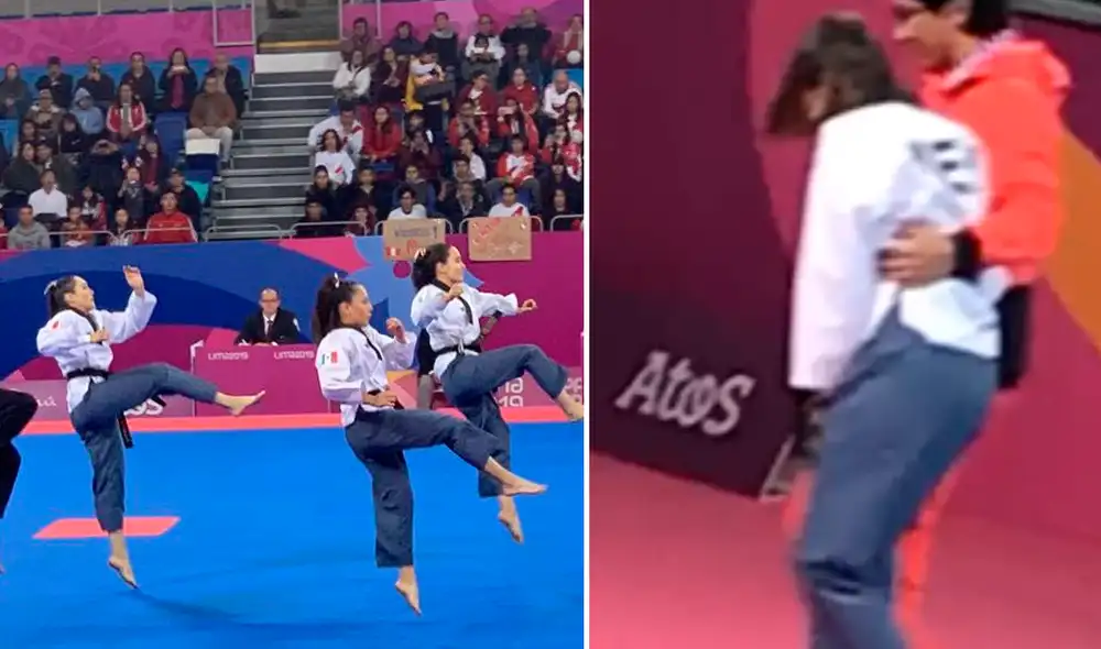 Taekwondista mexicana Daniela Rodríguez realizaba una rutina en conjunto con otros cuatro atletas en la categoría Poomsae y terminó abandonando la plataforma en silla de ruedas.