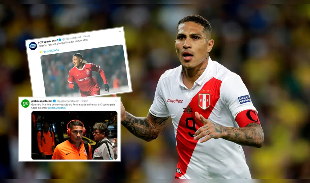 Selección peruana: prensa brasileña se pronuncia sobre la ausencia de Paolo Guerrero para la fecha FIFA de septiembre.