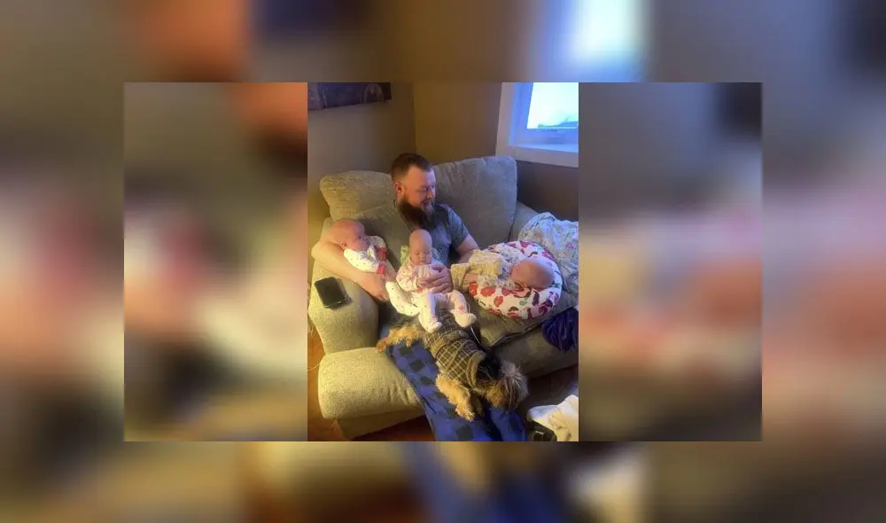 Desliza para enterarte cuál es el truco secreto de este padre de trillizos. Foto: Captura. Desliza para enterarte cuál es el truco secreto de este padre de trillizos. Foto: Captura.