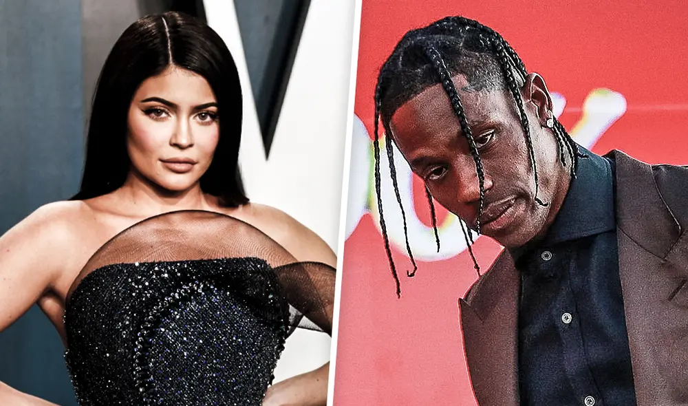 Kylie Jenner y Travis Scott. Composición LR
