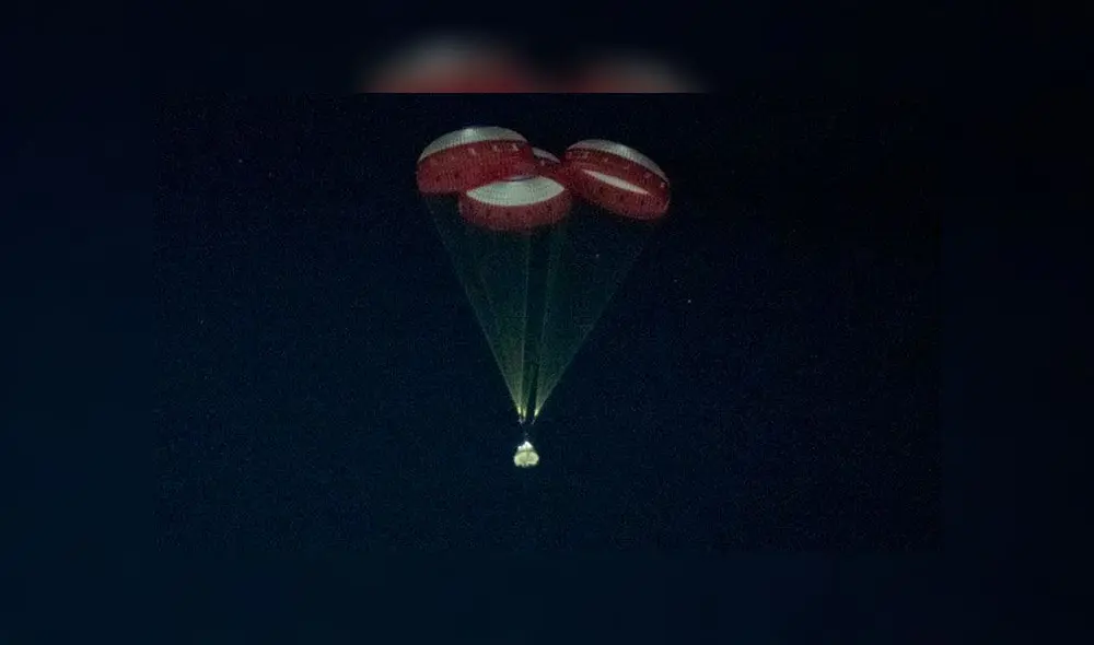 La CST-Starliner de la compañía Boeing aterrizó este domingo en EE. UU. tras su misión de prueba fallida. Foto: NASA.